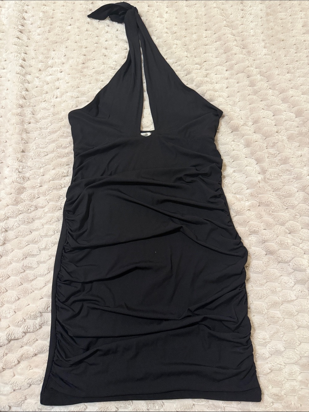 Garage Black Ribbed Halter Top